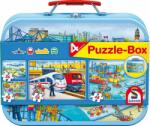 Schmidt Spiele - Puzzle 4v1 Doprava v plechovom kufríku - 100 piese Puzzle