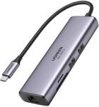 Ugreen Adaptor Hub USB Multiport 7 in 1, Ugreen CM512, USB Type-C la USB 3.2, HDMI 4K 60Hz, SD, TF, RJ45 1Gbps, USB-C PD 100W, Space Gray (60515-UGREEN)