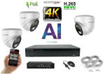  MS - 4K AI IP kamerarendszer 3 kamerával switchel 8 Mpix WD - 6376K3B