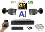  MS - 4K AI IP kamerarendszer 2 kamerával switchel 8 Mpix GT - 6379K2B