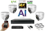  MS - 4K AI IP kamerarendszer 4 kamerával switchel 8 Mpix WD - 6376K4B