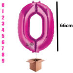 Balloons4party Balon folie cifra roz umflat cu heliu 66cm