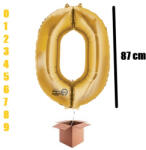 Balloons4party Balon folie cifra auriu umflat cu heliu 87cm