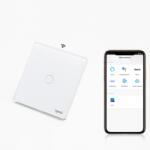Tosyco Intrerupator simplu smart Zigbee cu NUL cu touch (tactil) din sticla 1000W Tosyco compatibil cu Tuya, Google Home, Amazon Alexa (TOS-ME1G1W-ZB-LN-W)