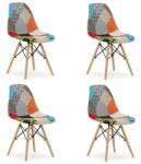 ARTOOL Set 4 scaune stil scandinav, Artool, Seul, textil, lemn, mozaic multicolor, 46.5x56.5x82.5 cm (3335_1S)