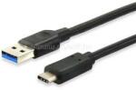 Equip Átalakító Kábel - 128345 (USB-C 3.2 Gen1 to USB-A, apa/apa, fekete, 0, 5m) (EQUIP_128345) (EQUIP_128345)