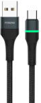 Foneng X79 USB to USB-C cable, LED, braided, 66W, 1m (black) (29947) - pcone