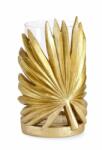 Bizzotto Set 2 suporturi lumanari sticla polirasina aurie Palm 15x15.5x24.5 cm (0140376)