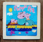  Puzzle mic din lemn cu 9 piese Peppa Pig- Plimbare cu barca (101660)