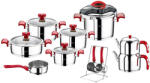 OMS Collection Set oale 18 piese OMS, inox 18 10, argintiu rosu (OMS-1063R)