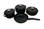 OMS Collection Set oale 7 piese OMS-Cookstone, aluminiu granit, negru (OMS-3050)