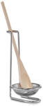 Zeller Set lingura de gatit cu suport Zeller, metal lemn, 10x17.5 cm, argintiu maro (ZE-27331)