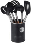 Excellent Houseware Set ustensile bucatarie Excellent Houseware-Bistro Collection, otel inoxidabil lemn plastic, 12x17 cm, maro negru (KO-C80602020)