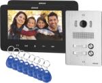 ORNO Videointerfon, 2 familii, combinat, color, LCD 7", cu cititor de chei de proximitate, interfon, montat la suprafață, INDI MULTI P