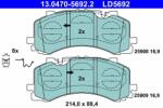 ATE 13.0470-5692.2 Set placute frana, frana disc
