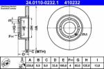 ATE 24.0110-0232.1 Disc frana