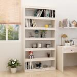 vidaXL Bibliotecă/Separator cameră, alb, 100x30x200 cm, lemn masiv pin (808229) Biblioteca