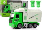  Lean-toys Zöld hulladékszállító teherautó Mozgó konténer Világító kerekek