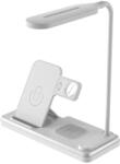 XPRO 4in1 QI töltőállomás LED asztali lámpával 15W fehér (127071) (127071)
