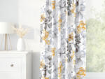 Goldea draperie 100% bumbac - flori gri-maro cu frunze 140x145 cm