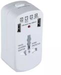 V TAC Adaptor Universal priza UK US EU cu protectie si 2x USB 2.1A V-TAC (SKU-8704) - sogest