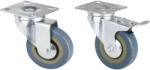 Evotools Roata Mobila Pivotanta cu Flansa din PVC Gri - Fara Frana Diametru 50 mm Sarcina Maxima 20 kg (677470)