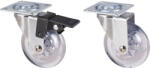 Evotools Roata Mobila Pivotanta cu Flansa PP Transparent - Fara Frana (677844)