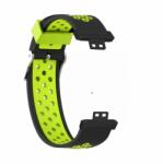 Huawei Watch Fit sport szilikon szíj, Watch Fit szíj színe Fekete-zöld sport