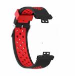 Huawei Watch Fit sport szilikon szíj, Watch Fit szíj színe Fekete-piros sport