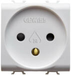 Gewiss Chorus GW10281 földelt csatlakozóaljzat (dugalj - Izraeli szabvány), 2P+F, fehér burkolattal, 2 modul, csavaros bekötés, keret nélkül, süllyesztett, 16A 250V (Kivilágítható - LED nélkül szállítva) (Ge