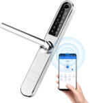 Portass-key Incuietoare inteligenta argintiu pentru usi termopan PVC interior exterior, deschidere cu amprenta, cod, card, bluetooth, wi-fi, cheie, aplicatie TTLock (UPGW005)