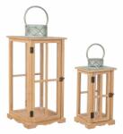 Bizzotto Set 2 felinare natur verde Sharyl 18x18x39 cm; 26x26x59 cm (0141221)