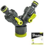 Bradas 1/2 - 3/4 двоен разклонител с бързи връзки и стоп кранчета Bradas от серия LIME LINE