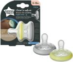 Tommee Tippee Suzeta de noapte Closer to Nature Breast like Soother, 6-18 luni, 2 bucati, Alb/Galben, Tommee Tippee