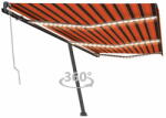  Vidaxl narancssárga-barna szélérzékelős és LED-es napellenző 600x300cm 3069815