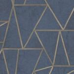 Dutch Wallcoverings Tapet model triunghiuri albastru petrol și auriu EP3704 (426230)
