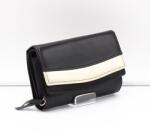 Gibidium fényes fekete / csíkban arany patentos közepes női bőr pénztárca xl vivi