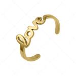  BALCANO - Love / Nemesacél lábujjgyűrű "Love" szimbólummal, 18K arany bevonattal