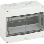 J. Pröpster 206011 KV 9109 12 TE vízálló kiselosztó 12 modul, 1 sor, szürke színű átlátszó ajtóval, IP65, falon kívüli ( J. Pröpster 206011 ) (206011)