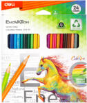 Deli Creioane colorate plastic 24 culori deli (DLEC113-24)