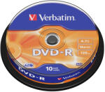 Verbatim Оптичен носител Verbatim - DVD-R AZO 4.7GB 16X, Matt Silver Surface, 10 броя (43523)
