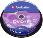 Verbatim Оптичен носител Verbatim - DVD+R AZO 4.7GB 16X, Matt Silver Surface, 10 броя (43498)