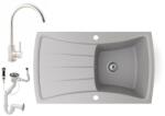  Gránit mosogatótálca NERO Venezia + Inox-Line-2 csaptelep + dugókiemelő (szürke)