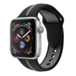 BSTRAP Silicone Line szíj Apple Watch 38/40/41mm, Black Grey (SAP006C03)