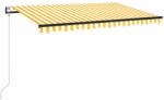  Vidaxl sárga-fehér szélérzékelős és LED-es napellenző 400x350 cm 3069193