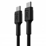  USB-C kábel - USB-C Green Cell GC PowerStream 30 cm, tápellátással (60 W) és Ultra Charge, QC 3.0