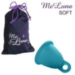 Me Luna Cupă menstruală cu inel, marimea XL, turcoaz - MeLuna Soft Shorty Menstrual Cup Ring