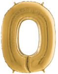  Héliumos fólia lufi, 0-as szám, 65 cm, arany (26020G-P)
