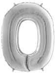  Héliumos fólia lufi, 0-as szám, 65 cm, ezüst (26090S-P)