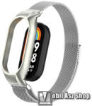  Okosóra fém szíj - EZÜST - milánói design, mágneses, fém bumper - 230mm hosszú - Xiaomi Smart Band 8
